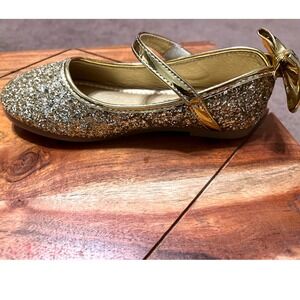 BoBo Angel Girls Gold Glitter Bow Mary Jane Shoes Size EU30/US12
